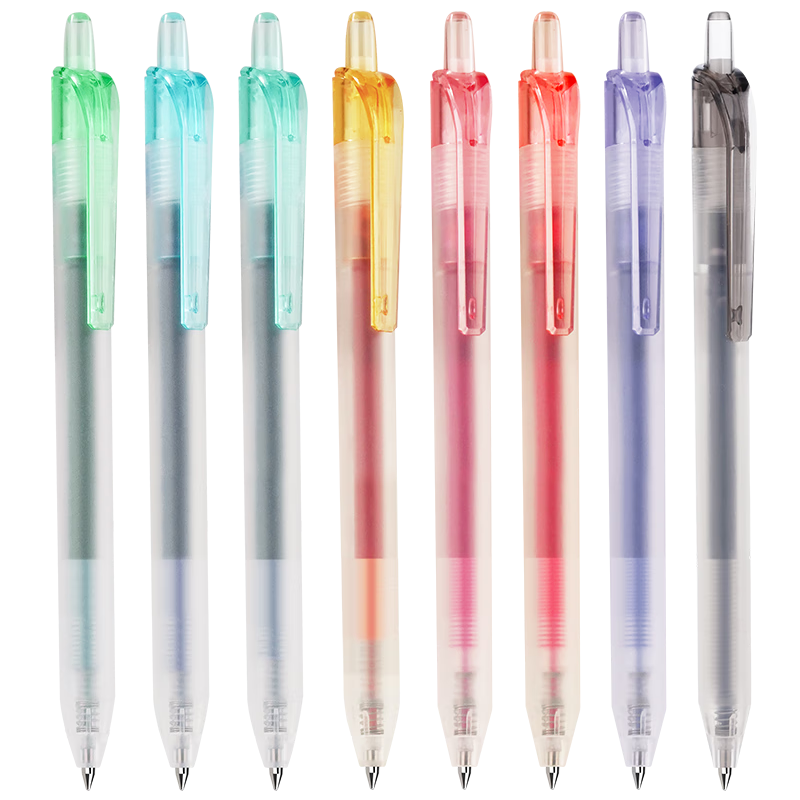 白雪（snowhite）直液式按動中性筆刷題筆高顏值速干學生用考試筆順滑黑色水性簽字筆文具黑筆圓珠筆JR57 黑色6支