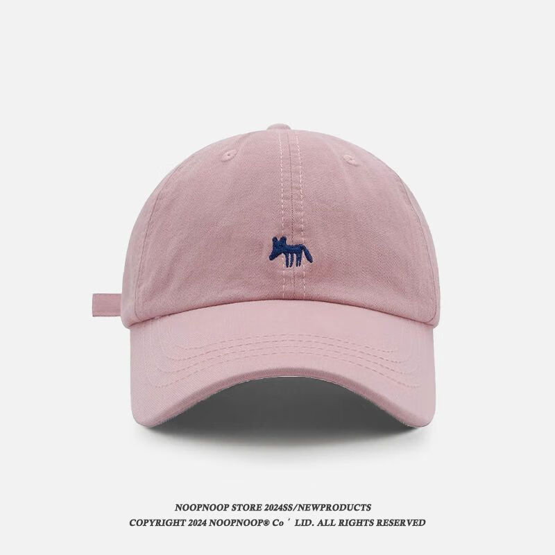 NKADDS2025新款棒球帽子女韩版小狐狸刺绣显脸小大头围出游遮阳帽鸭舌男 小狐狸-粉色高品质 均码