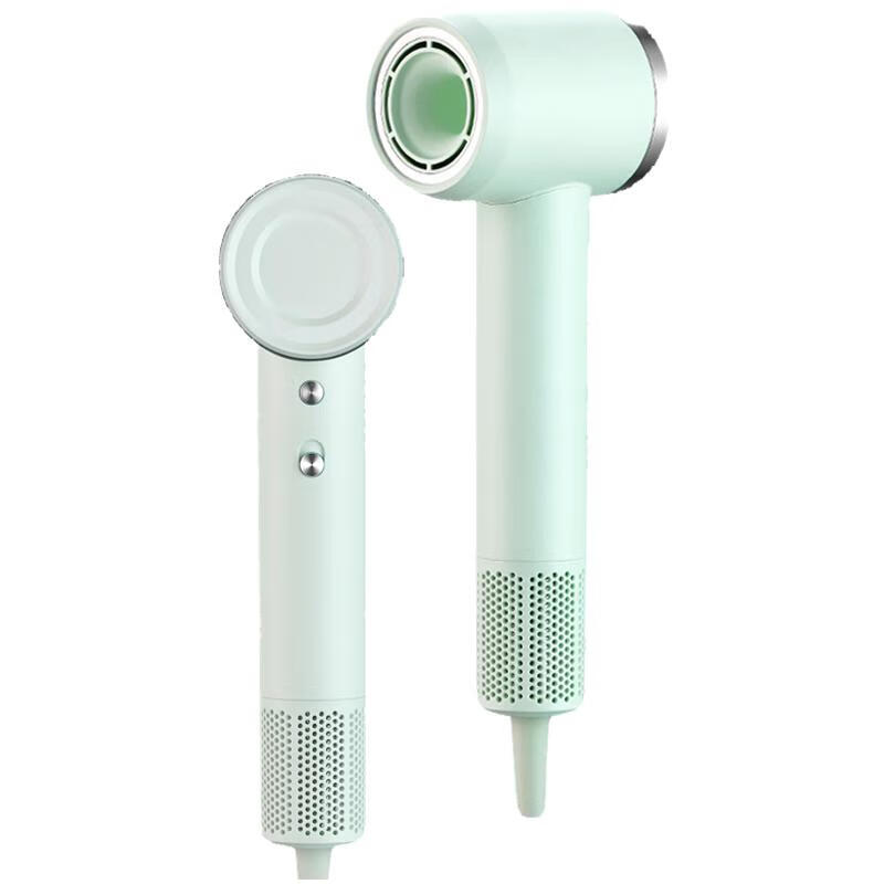 一尔高速吹风机负离子大功率不伤发电吹风筒家用便携速干大风力温柔小飓风节日生日礼物 GS896 浅荷绿【11万转无刷电机+一键自清洁】