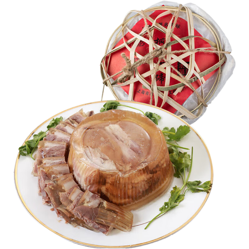 丁義興 中華楓涇丁蹄多口味豬蹄醬肘子上海特產(chǎn)鹵味熟食蹄髈 竹籃水晶丁蹄258g