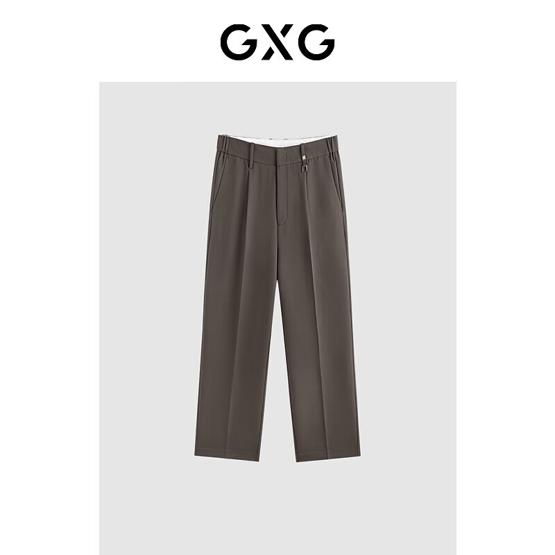 GXG男裝 直筒西裝褲男休閑長(cháng)褲夏 咖色 170/M