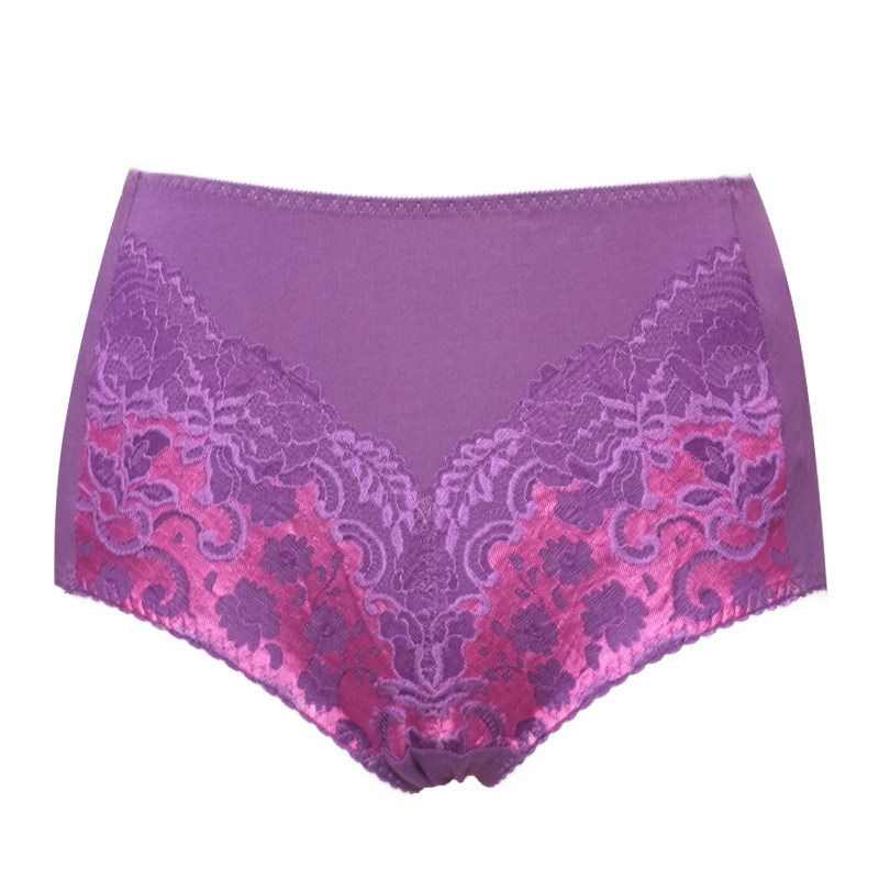 爱比娜棉内裤女无痕质高腰女生裤头高腰舒适三角裤头c427 紫色 m