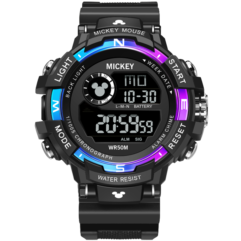 迪士尼（Disney）手表男孩运动潮流多功能小学初中生大童数显防水电子表MK-15231Z