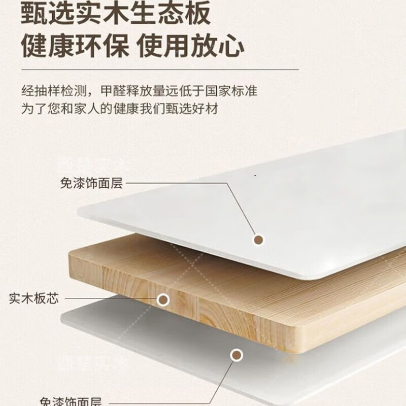 雨村实木生态板卧室简约衣柜定制转角衣柜奶油风收纳储物大容量衣柜 边+转角+单门+桌 2.4米高加顶柜