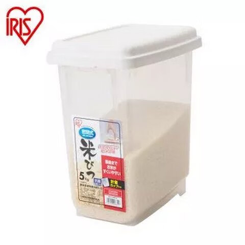 愛(ài)麗思（IRIS）日本愛(ài)麗思 廚房米桶5kg  防蟲(chóng)防潮10斤米桶米缸儲(chǔ)糧桶愛(ài)麗絲 MRS-5白/透明5KG