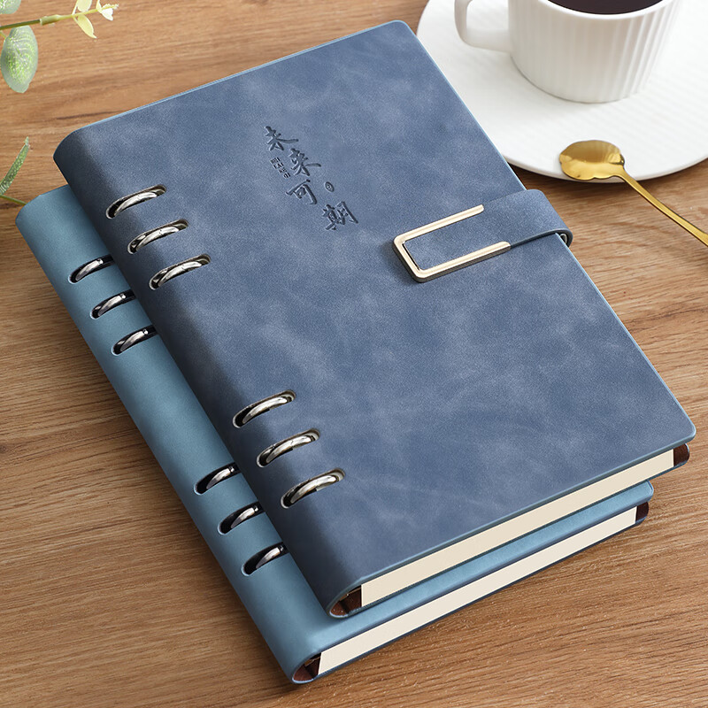 朗捷活页笔记本本子a5可拆卸活页本加厚记事本简约笔记本文具高颜值日记本子皮面办公会议记录本可定制