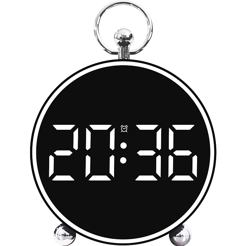 漢時（Hense）電子鬧鐘學(xué)生專用起床神器高顏值多功能數(shù)字時鐘床頭鬧表HA8025 黑色【插電/電池兩用】