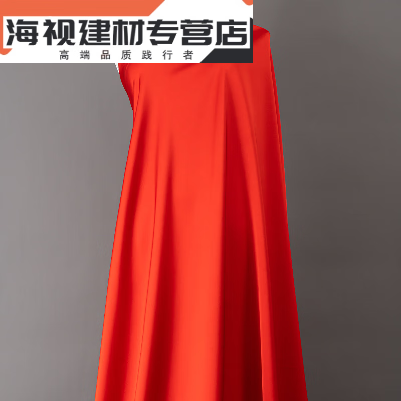 醋酸緞面布料雙面醋酸布料加厚亮面垂順抗皺綢緞婚紗旗袍禮服仿真 中國紅(半米價) 多買連著的