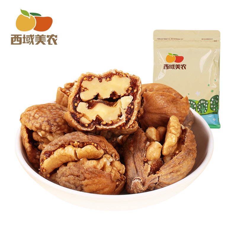 西域美农无花果夹核桃250g新疆特产零食果干休闲坚果独立包装干果 无花果夹核桃仁250g*1袋
