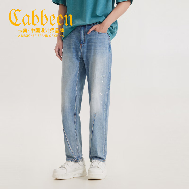 卡宾男装 新版型舒适面料牛仔裤夏季新款商场同款 天蓝 28 /170/M
