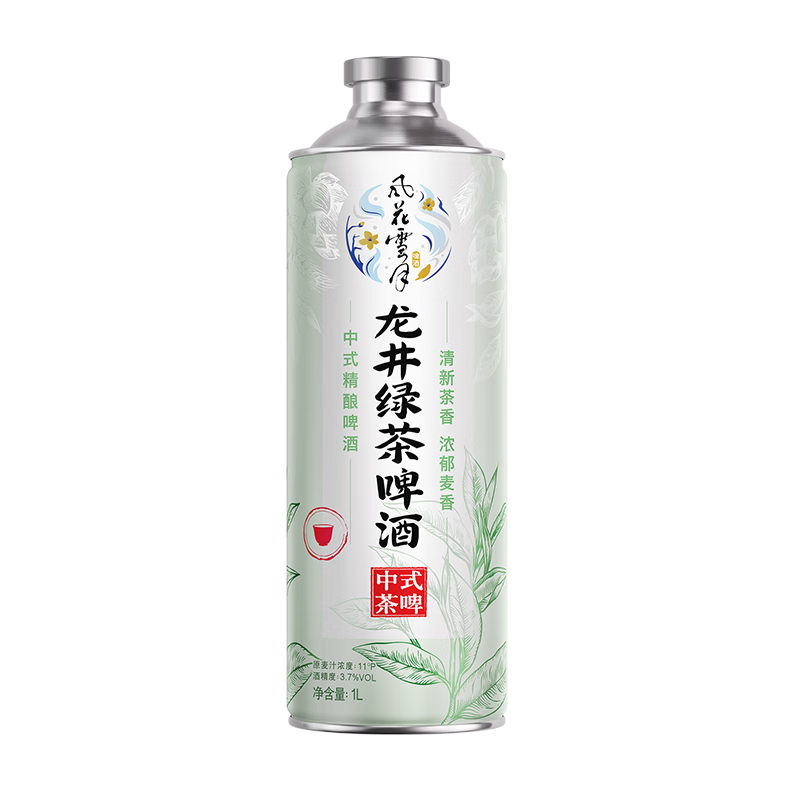 风花雪月【杨超越推荐】龙井绿茶啤酒1L*6罐茶啤精酿啤酒京东自营