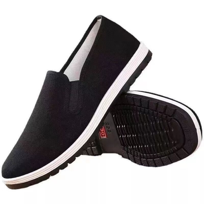 【直发】老北京布鞋塑胶牛筋底低帮军单注塑橡胶黑布鞋牛筋底布鞋 橡胶底-A02 41 京东折扣/优惠券