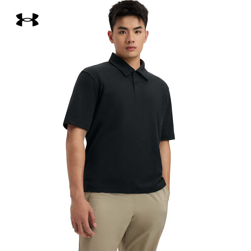 安德玛（Under Armour）【库里同款】UA春夏Meridian男子训练运动Polo衫6005521 黑色001 XL