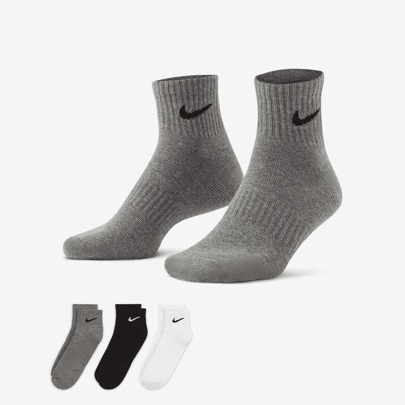 耐克（NIKE）女款厚底运动三双装舒适透气支撑力强锻炼配饰 Multi-Color S