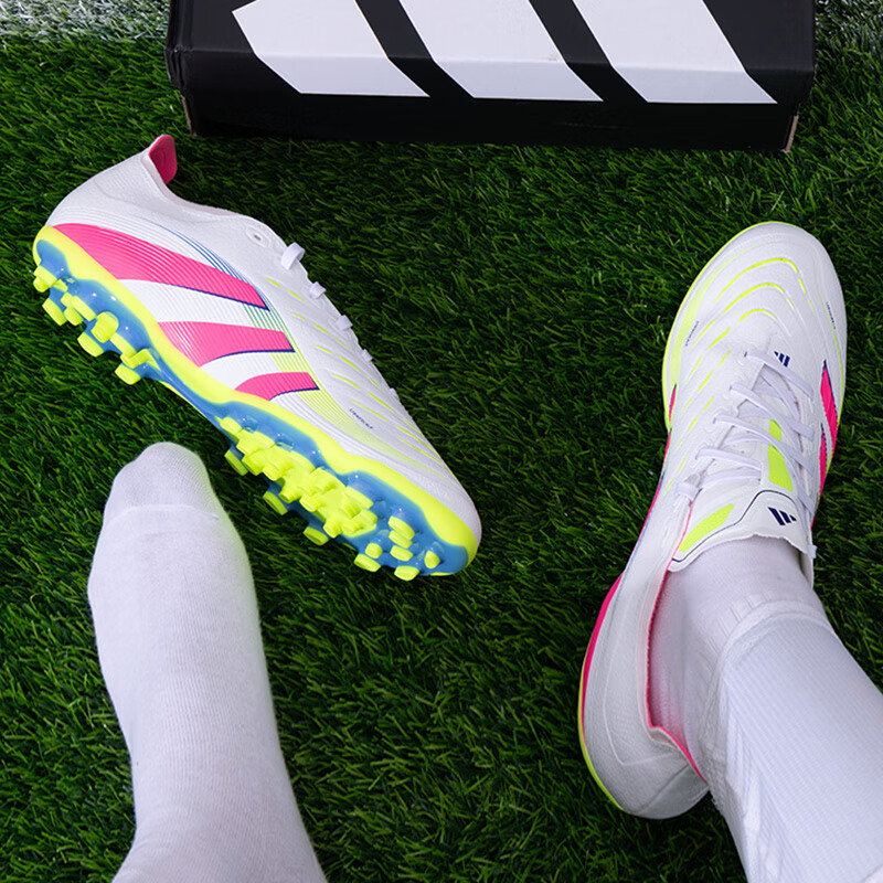 阿迪达斯（adidas）PREDATOR猎鹰25足球鞋男 26春季新款AG短钉中端成人足球鞋 【猎鹰25】白色/晒图退10 建议拍大一码 42.5 (270mm)