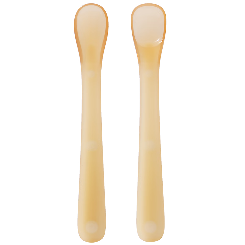 婧麒（JOYNCLEON）宝宝硅胶勺婴儿勺子新生儿吃饭辅食餐具果泥超软 2只装 Jyp71492