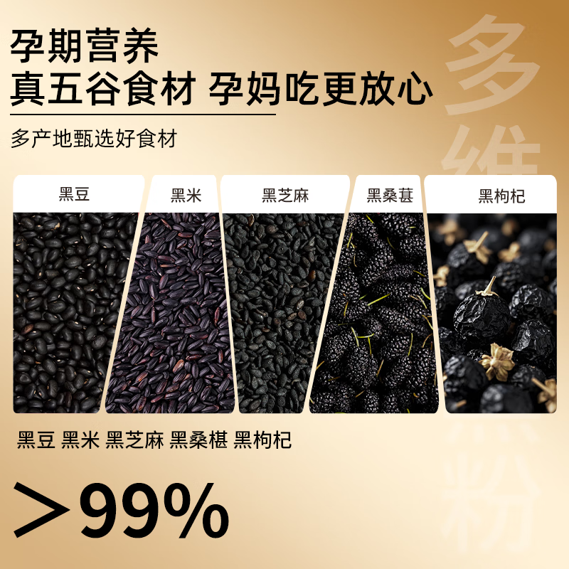 仁和五黑粉黑芝麻糊搭配核桃黑枸杞桑葚黑米五谷杂粮即食早餐正品 两盒【基础套餐】