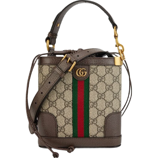 古馳（GUCCI）女款雙G徽標抽繩開(kāi)合水桶包手提單肩斜挎包752583春季折扣