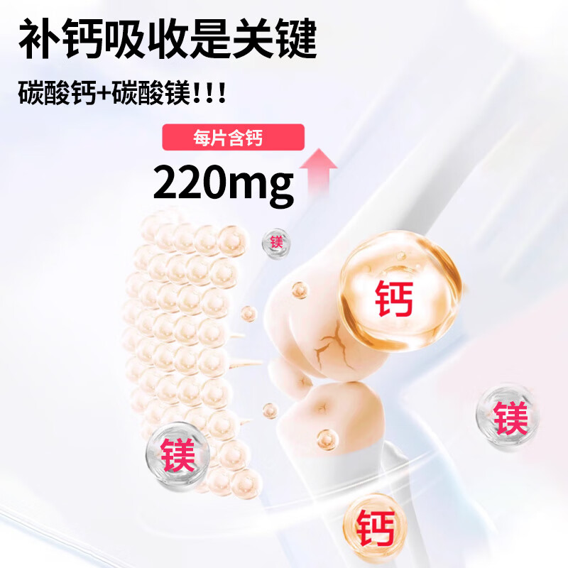 福施福 钙镁咀嚼片 孕妇孕期哺乳期专用钙片 成人女士补钙补镁 60粒/盒 60片*1盒