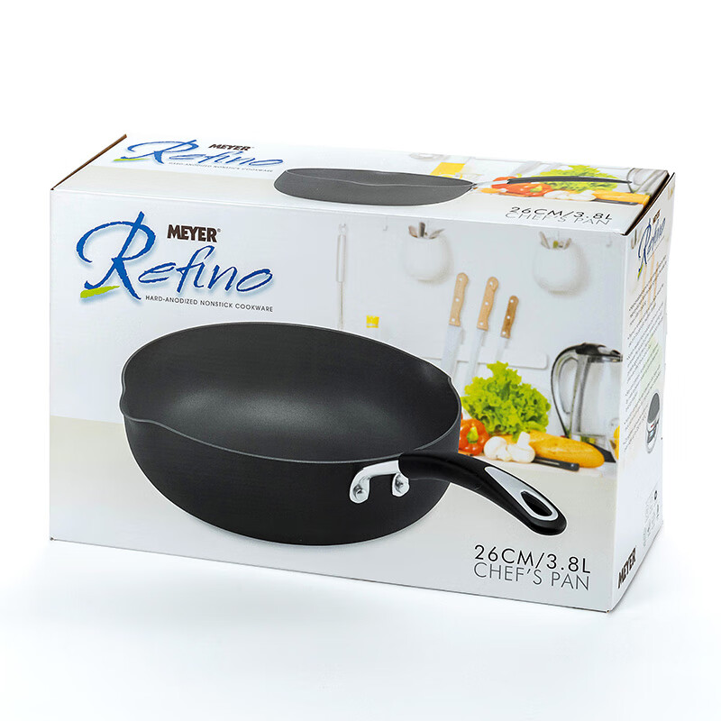 美亚（MEYER） 炒锅不粘炒菜耐腐蚀易清洗 耐磨不粘 煎炒烹炸 家用无油烟平底 多用锅+盖（洗碗机可用） 26cm