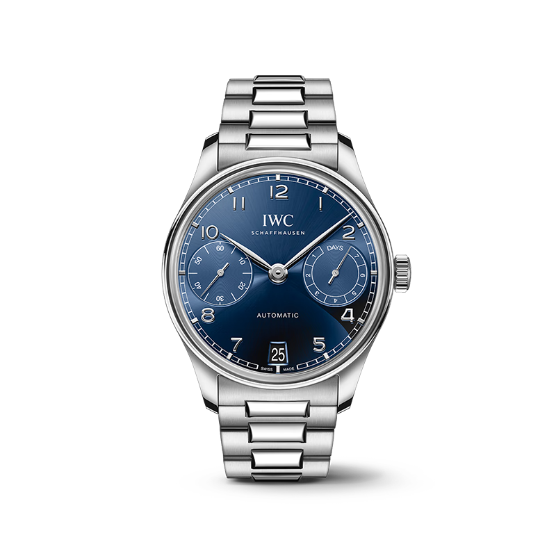 万国（IWC）礼物 葡萄牙系列 蓝色精钢 七日链 自动机械男表 IW501704 42.4mm