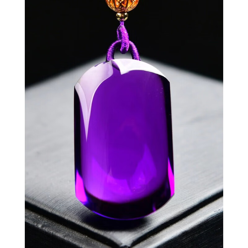 冰珂晶石天然巴西紫水晶无事牌吊坠紫气东来配珠链紫水晶套装链子