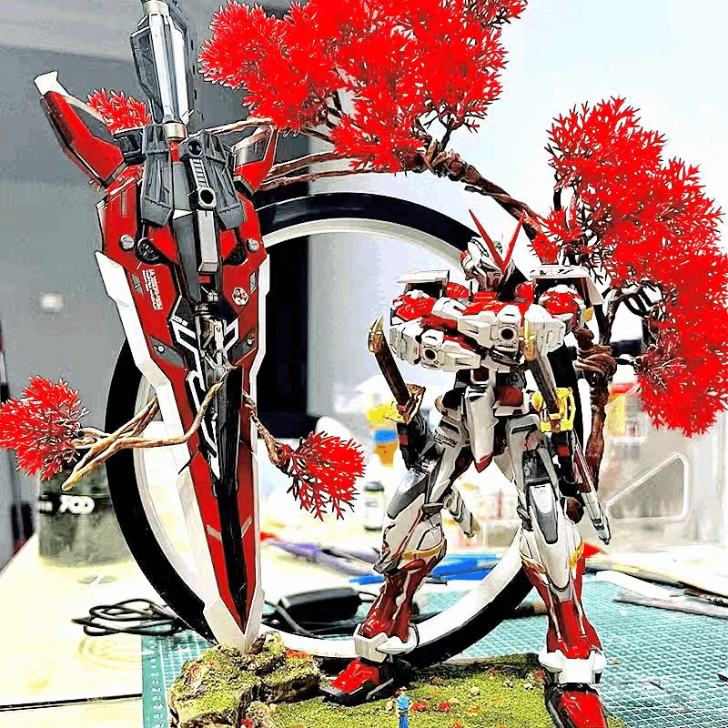 蒂米妮菲尼克斯金拼裝機(jī)甲模型手辦命運(yùn)紅異端強(qiáng)襲自由玩具男孩 MG紅異端改+電鍍雙刀大劍 套餐+拼裝工具七件套