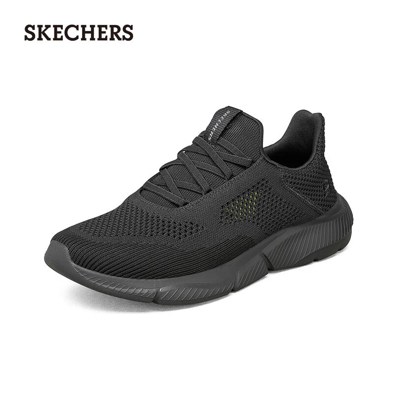 斯凯奇（Skechers）男鞋夏季透气百搭休闲鞋一脚蹬减震运动网面鞋210281 全黑色/210281-BBK 41