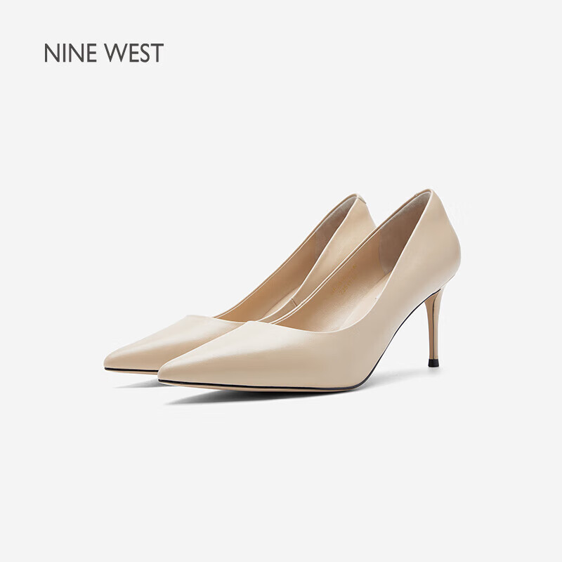 NINE WEST/玖熙高跟鞋尖頭單鞋細跟職業(yè)百搭女鞋 NF501029KK 裸粉38