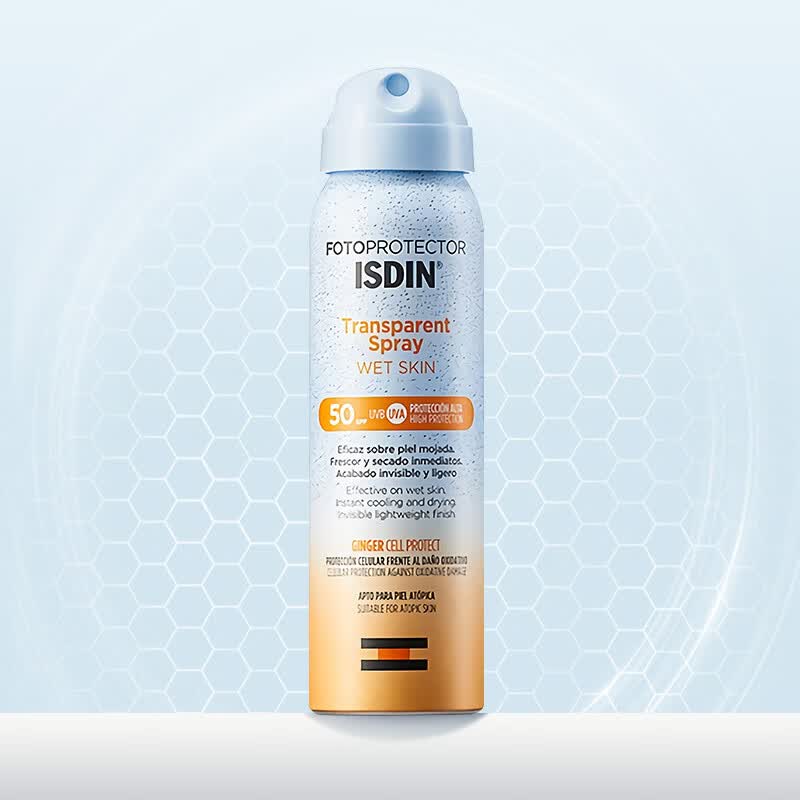 怡思丁（ISDIN）防晒喷雾防水防汗持久紫外线SPF50全身可用户外军训女男旅行便携
