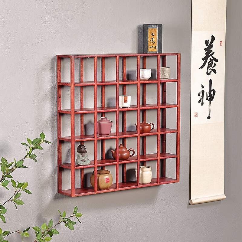 功夫皇帝茶壶架挂墙茶具架壁挂式小型紫砂壶摆放木架子工艺品文玩展示