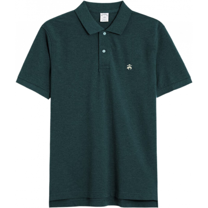 布克兄弟（BrooksBrothers）男夏季金羊刺繡珠地網(wǎng)眼修身短袖Polo衫 3003-墨綠色 XL
