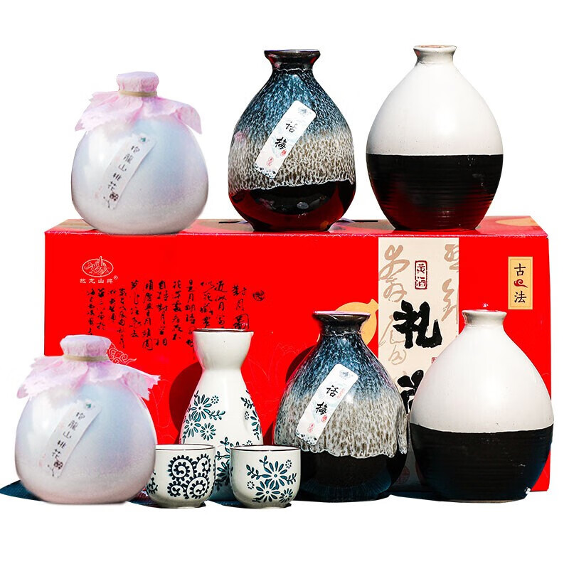 抱龍山牌桃花醉 桂花酒 話梅酒6瓶組合裝 紹興特產(chǎn)黃酒果香味米酒花酒12度 風(fēng)味組合裝 500mL 6瓶