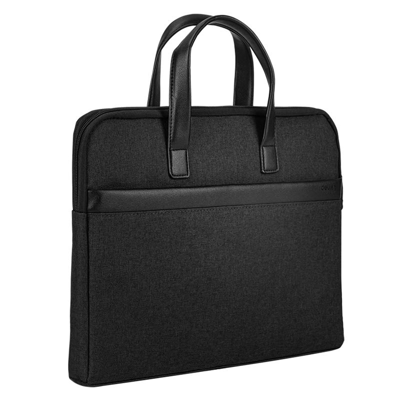 得力（deli）简约高级公文包 加宽商务男女职业文件袋事务包手提包资料袋 黑63751