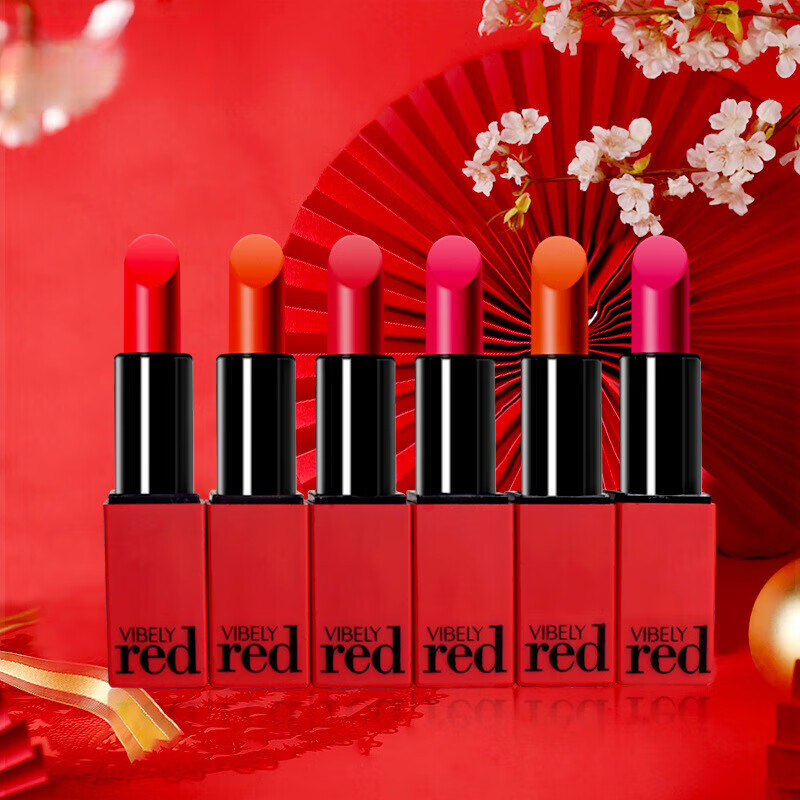 【精选直发】大红唇情蜜语口红哑光雾面中国风口红唇膏持久中国红 C154酒红色(一支)