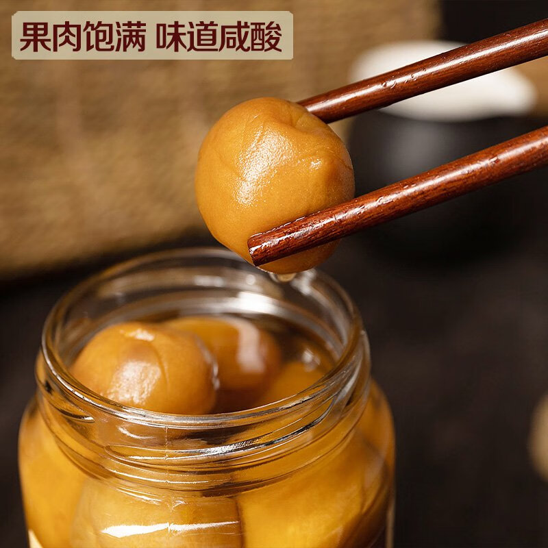 莊林普寧咸水梅鹽腌酸梅咸青梅泡水梅汁蒸魚梅子咸酸梅潮汕咸水梅商用 500g試用裝