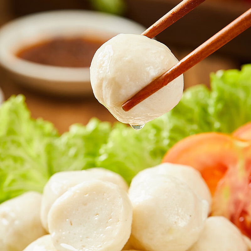 圣贤斋黄花鱼丸200g手打黄花鱼肉丸新鲜鱼丸子丸料关东煮麻辣烫火锅食材 黄花鱼丸200g*5包