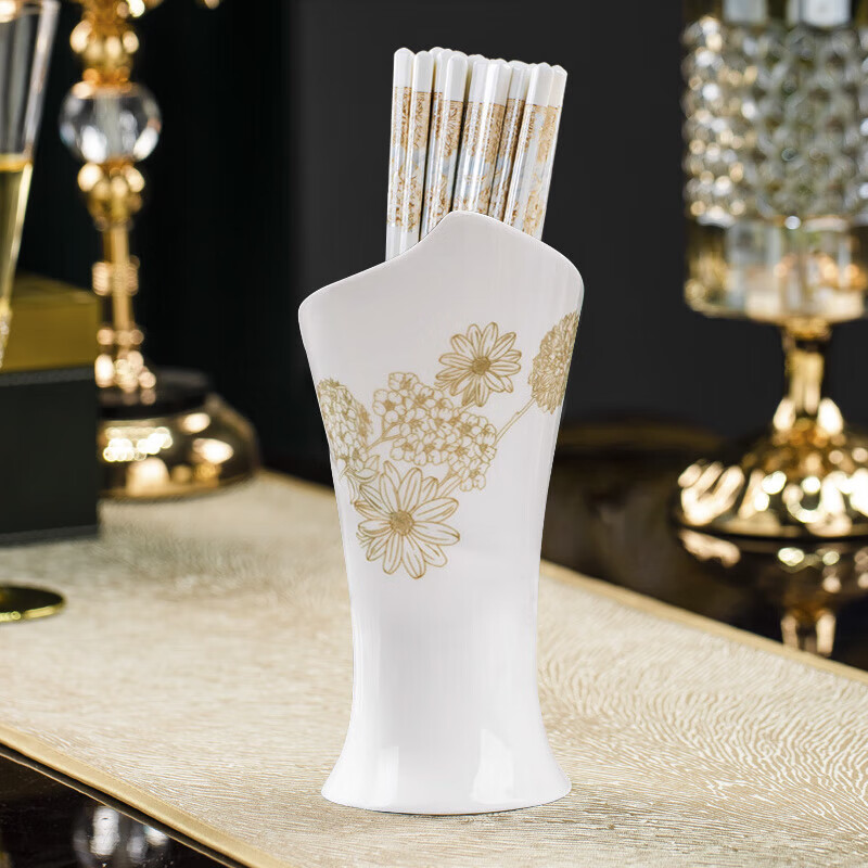 梵创景德镇正宗陶瓷筷子10双家用高档抗菌防霉中式防滑耐高温健康餐具 【礼盒装】时光漫步陶瓷筷子10双