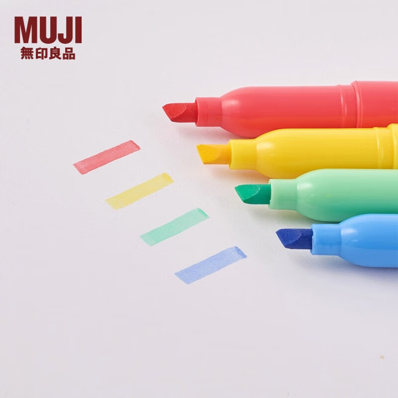 MUJI可擦荧光笔套装 NB16CC1S 学生文具 4色 54*14*143mm