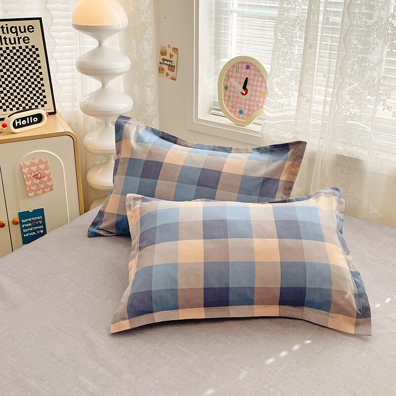 羽匠加厚磨毛小清新印花四件套学生宿舍套件家用床单柔软四件套秋冬季 千趣格 床单款 三件套（被套150*200cm）