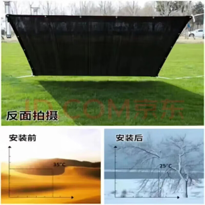 良爽黑色遮阳网加厚加密防晒网包边遮阴网汽车阳台庭院车用隔热太阳网 6米宽8米长 全新料加厚遮阳率98%