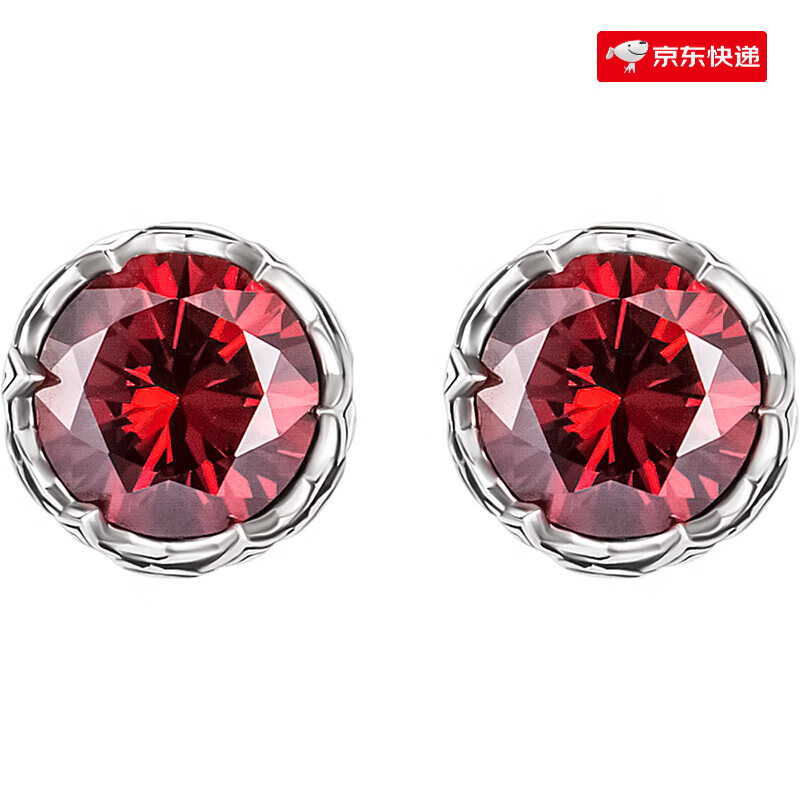海盜船(pirateship)銀飾復(fù)古耳飾銀耳釘女2022年新款潮銀耳環(huán)紅色氣質(zhì)個(gè)性耳墜 紅鋯款