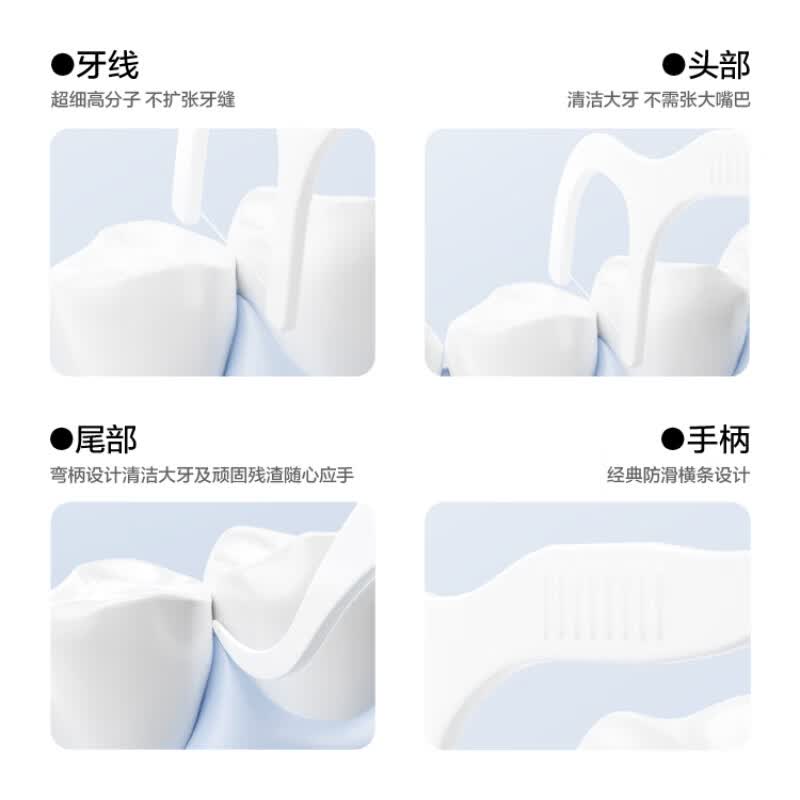 呼吸海洋牙线棒牙线超细牙签线剔牙线矫正牙齿家庭儿童金属牙套专用 标准版牙线 50支 5盒