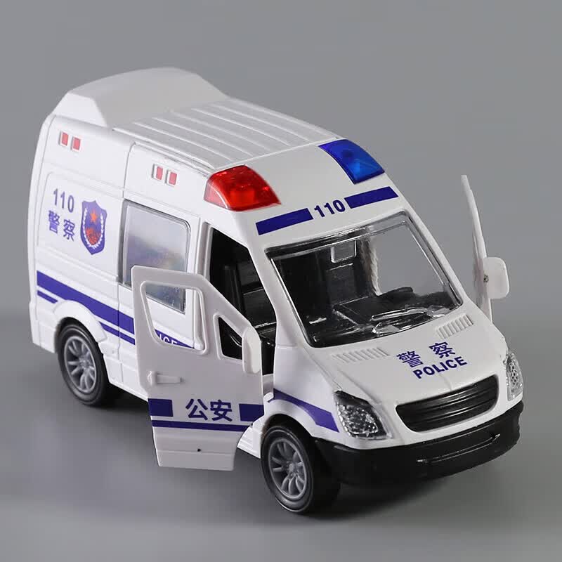 喜梦客宝宝儿童玩具120救护车救援玩具警车模型仿真汽车男孩 110警察车【惯性】塑料