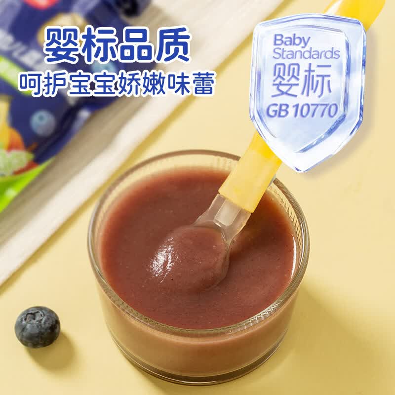 果仙多维宝宝零食婴标婴幼儿宝宝辅食 儿童果泥 蓝莓基底果泥吸吸袋 8草莓8雪梨8香蕉 100g*24袋 组合装