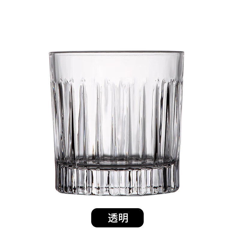 多瑙梦日式条纹威士忌杯酒吧专用古典杯鸡尾酒杯复古烈酒杯玻璃洋酒杯子 条纹威士忌酒杯透明款