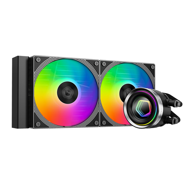 ID-COOLING新款ID-COOLING240/360ARGB少女粉色白一体式CPU粉色水冷散热器5V炫彩神光同步颜值好看白色 新款ID-COOLIN黑色-240ARGB 全新速发+顺丰包邮