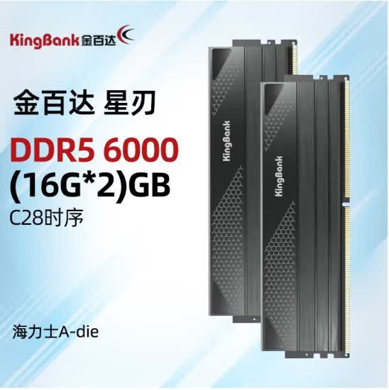金百达（KINGBANK）金百达内存刃系列RGB灯条套装DDR4台式电脑内 DDR5-32G6000星刃黑甲套装16g*2