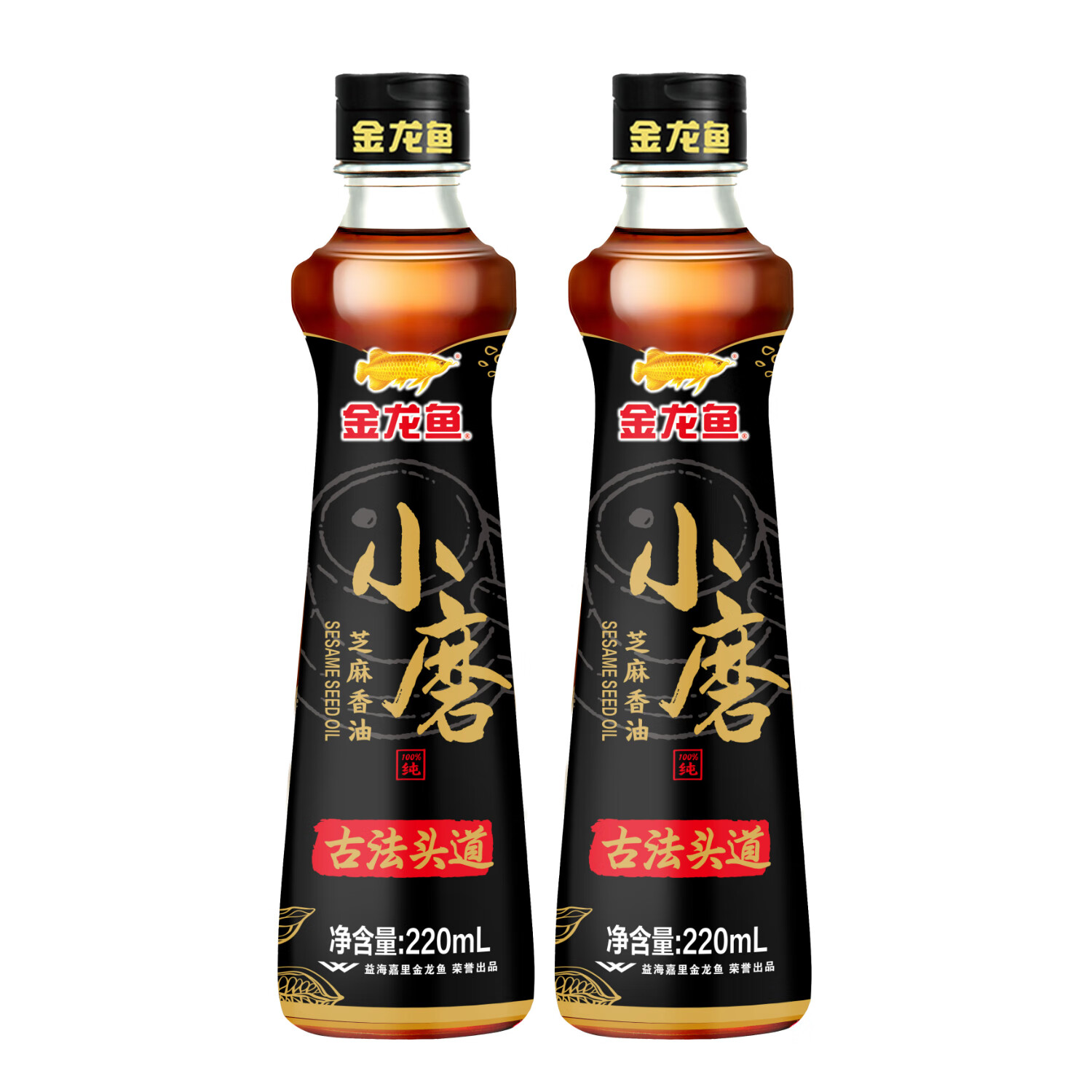 金龙鱼小磨香油220ml*2 调味油 小磨芝麻香油水代法 凉拌调味烹饪火锅 