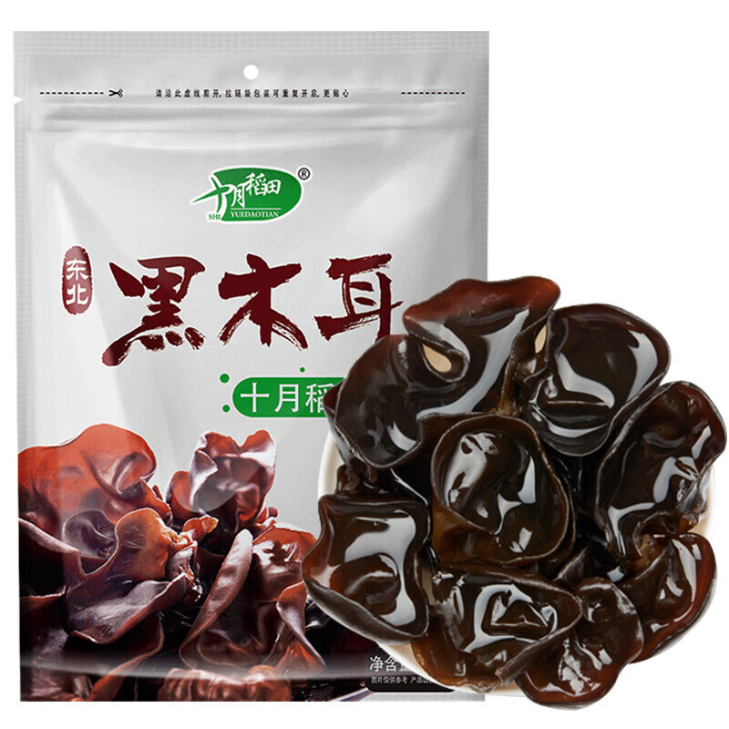 十月稻田（SHIYUEDAOTIAN）東北黑木耳150g 干木耳 肉厚無(wú)根 火鍋食 十月稻田黑木耳150g 1袋